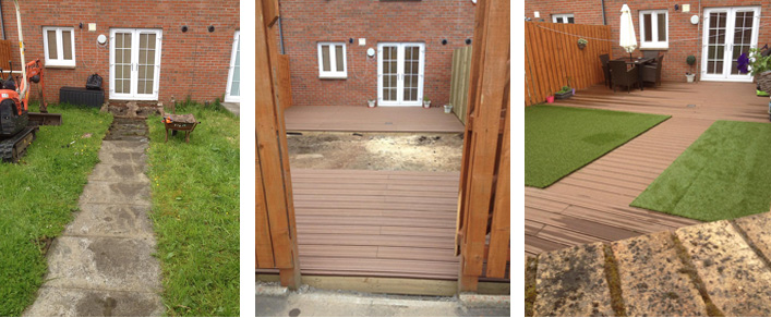 Composite decking with Astro turf in Yoker